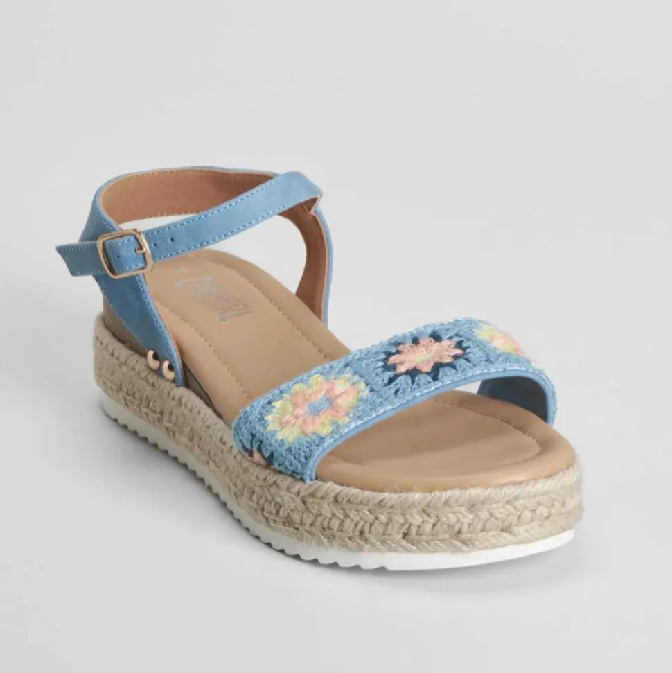 Sandalia plataforma yute azul OH GIRL