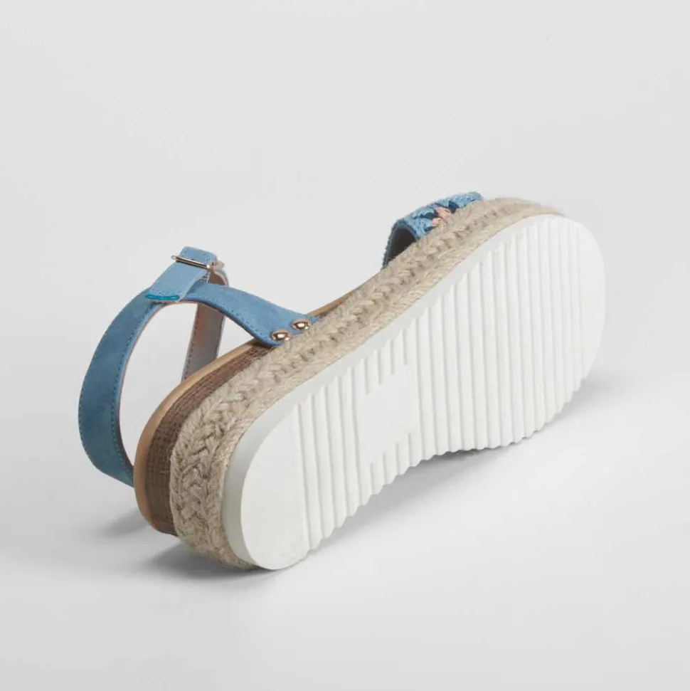 Sandalia plataforma yute azul OH GIRL