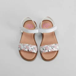 Sandalia trenza piel blanca PABLOSKY