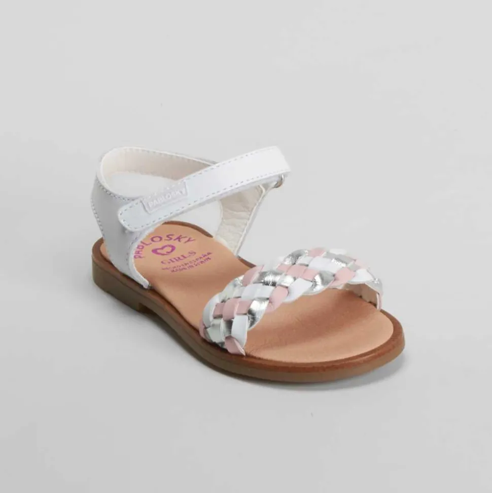 Sandalia trenza piel blanca PABLOSKY