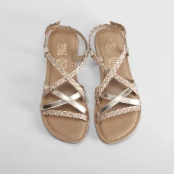 Sandalia trenzada piel oro OH GIRL