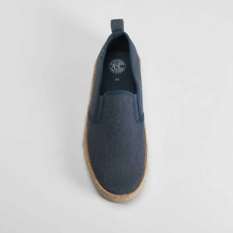 Slip on de lona y yute azul marino NYC