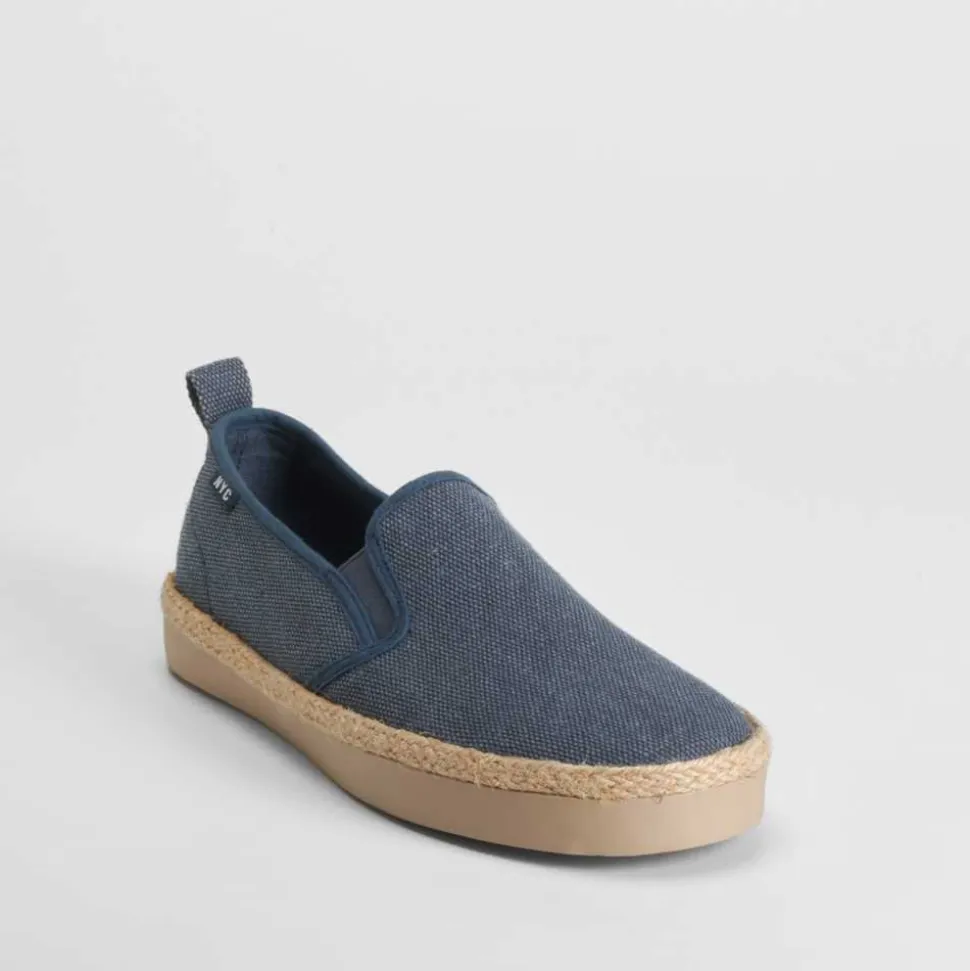 Slip on de lona y yute azul marino NYC