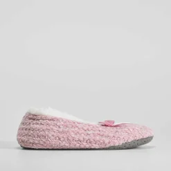 Slippers de mujer forradas rosa lazo