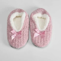 Slippers de mujer forradas rosa lazo