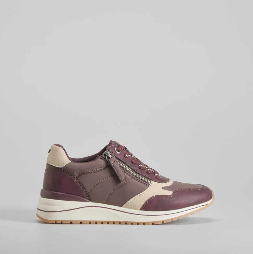 Sneaker cremallera burdeos COMFEET