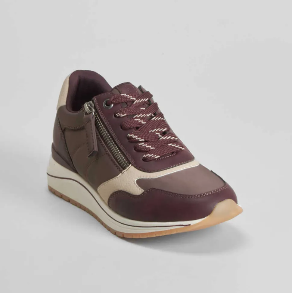 Sneaker cremallera burdeos COMFEET