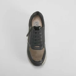Sneaker cuña elástico negro COMFEET
