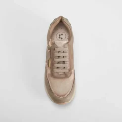 Sneaker cuña elástico taupe COMFEET
