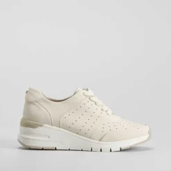 Sneaker cuña piel blanco roto COMFEET