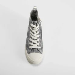 Zapatill alta lona negra denim OH GIRL
