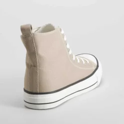 Zapatilla alta de lona beige NYC