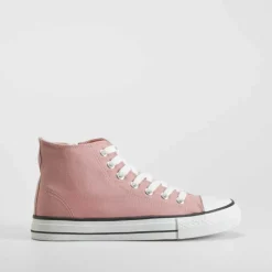 Zapatilla alta de lona rosa OH GIRL
