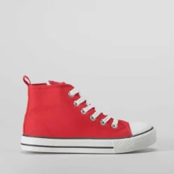 Zapatilla alta de lona roja OH GIRL