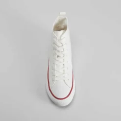 Zapatilla alta lona de color blanco NYC