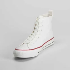 Zapatilla alta lona de color blanco NYC
