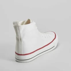 Zapatilla alta lona de color blanco NYC
