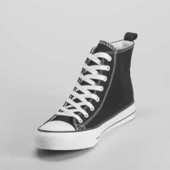 Zapatilla alta lona negra NYC