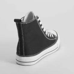 Zapatilla alta lona negra NYC