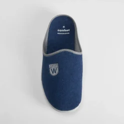 Zapatilla casa confort rizo azul marino COMFEET