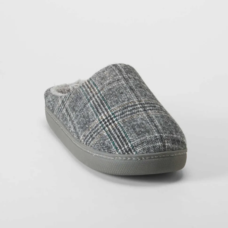 Zapatilla casa cuadros gris OLYNE
