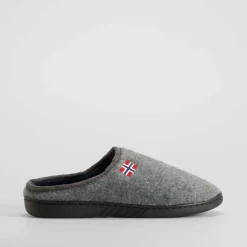 Zapatilla casa felpa bandera gris OLYNE