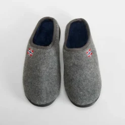 Zapatilla casa felpa bandera gris OLYNE