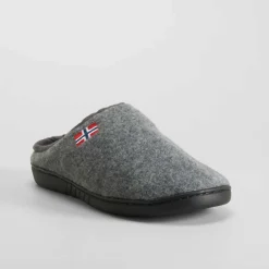 Zapatilla casa felpa bandera gris OLYNE