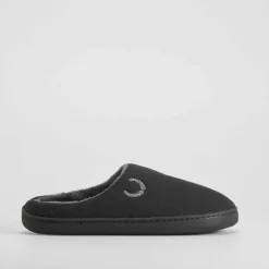 Zapatilla casa laurel bordado negra OLYNE
