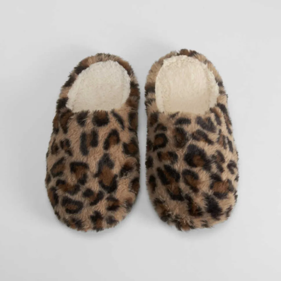 Zapatilla casa pelo leopardo OLYNE