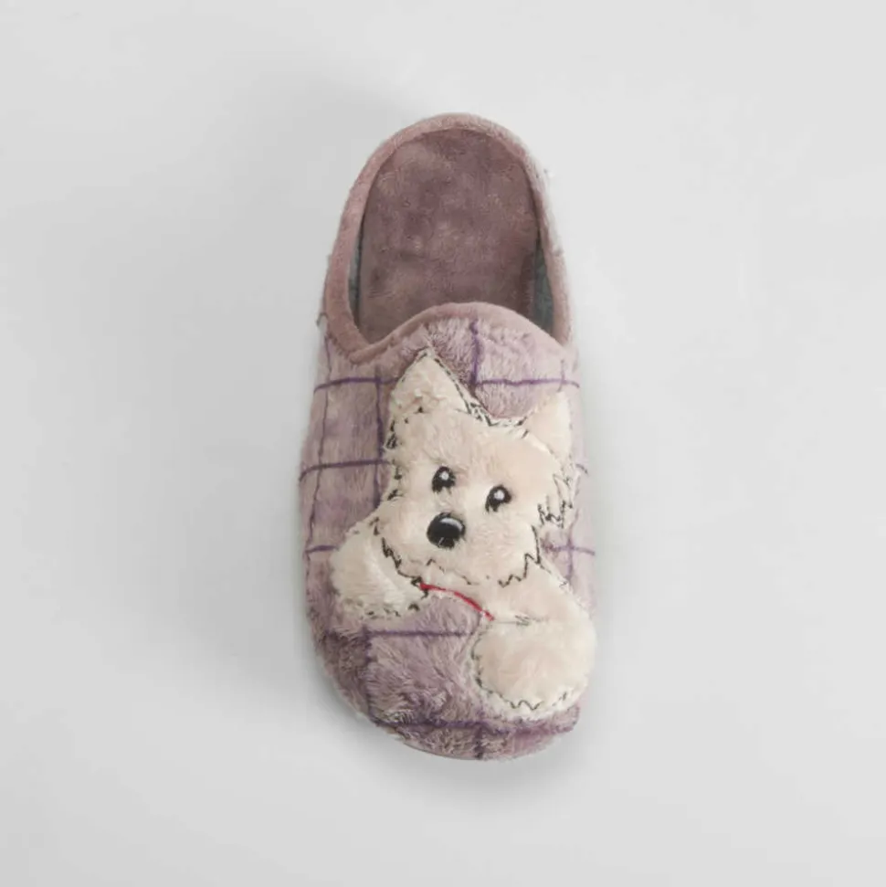 Zapatilla casa perro taupe OLYNE