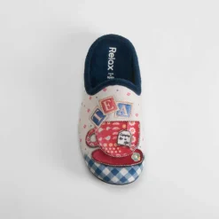 Zapatilla casa taza té azul OLYNE