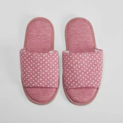 Zapatilla casa topos blancos y rosa OLYNE