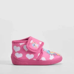 Zapatilla cerrada velcro unicornio bebé rosa OLYNE