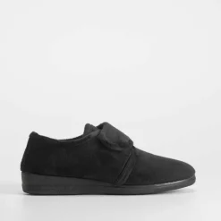 Zapatilla de casa negra velcro OLYNE