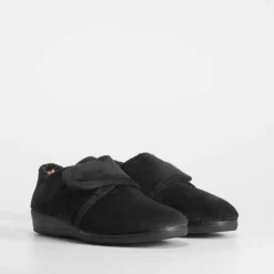 Zapatilla de casa negra velcro OLYNE