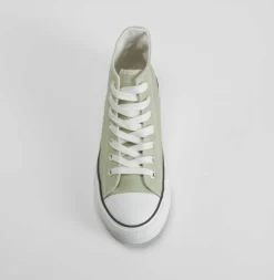 Zapatilla de lona alta verde NYC
