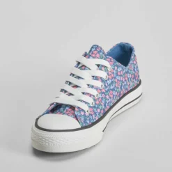 Zapatilla de lona con cordones flores azul OH GIRL