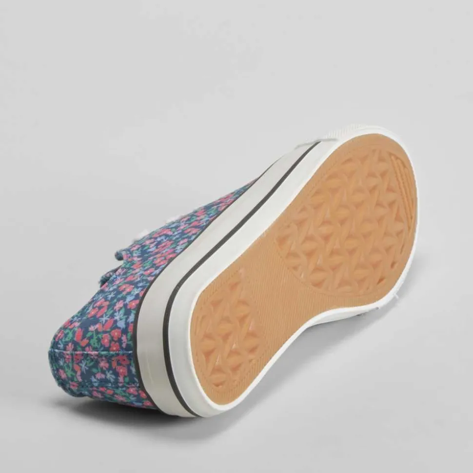Zapatilla de lona con cordones flores azul OH GIRL