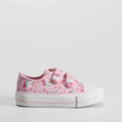 Zapatilla de lona unicornios bebé rosa BACHE