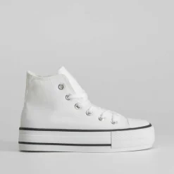 Zapatilla lona alta blanca plataforma OH GIRL