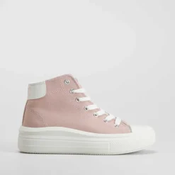 Zapatilla lona alta rosa NYC