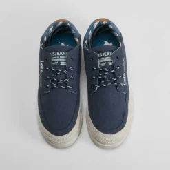 Zapatilla lona slip on yute azul LOIS