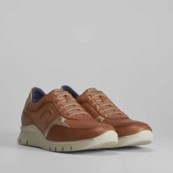 Zapato deportivo cuña marrón piel FLUCHOS